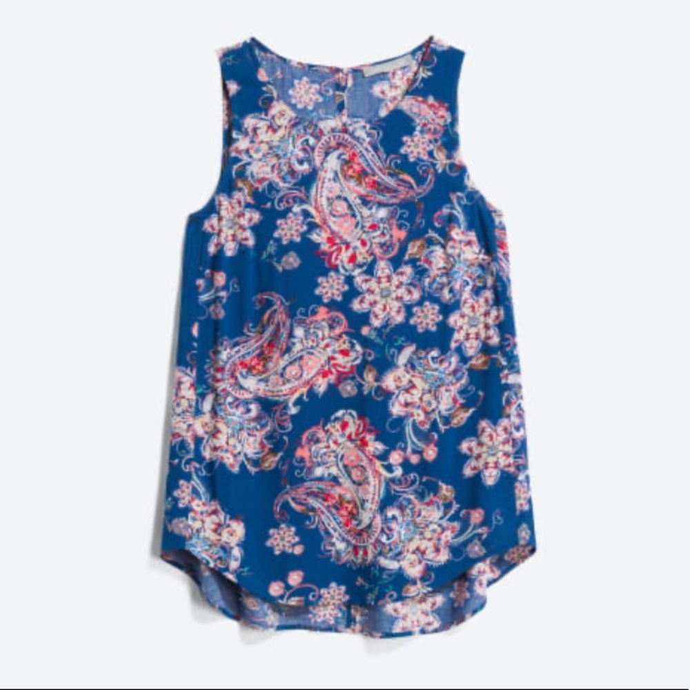 Albado Crew Neck Top, blue paisley